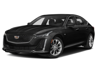 black 2020 cadillac ct5 front left angle view