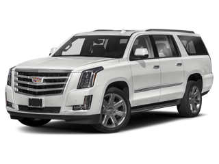 white cadillac escalade esv front left angle view