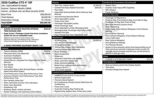 2026 Cadillac CT5-V V-Series
