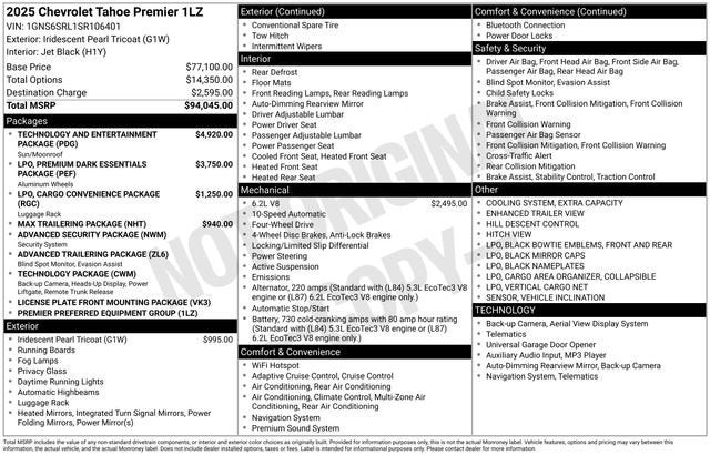 2025 Chevrolet Tahoe Premier