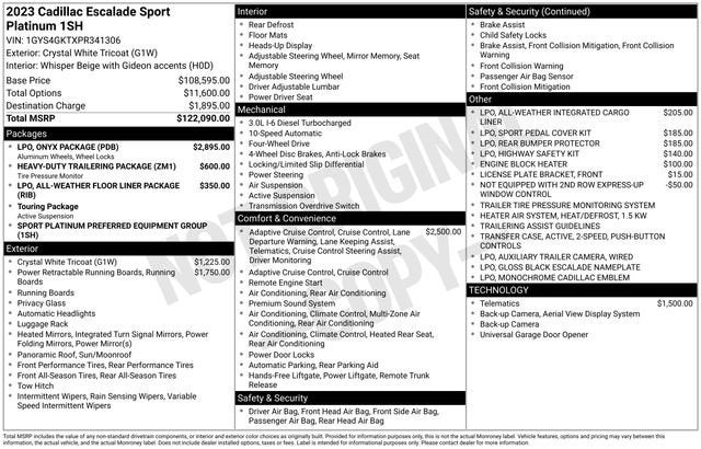 2023 Cadillac Escalade Sport Platinum
