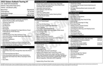 2022 Subaru Outback Touring XT