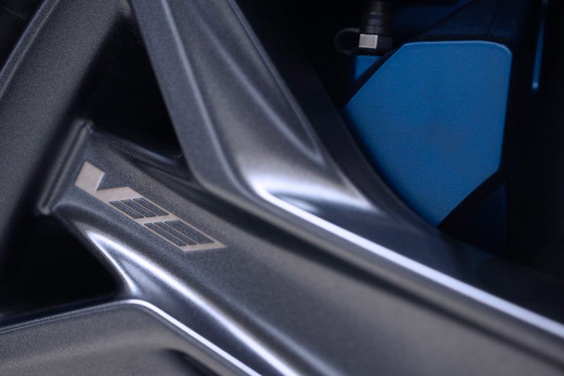 Close-up of the 2026 OPTIQ-V Brembo Performance Front Brakes | Airport Cadillac in Medford OR